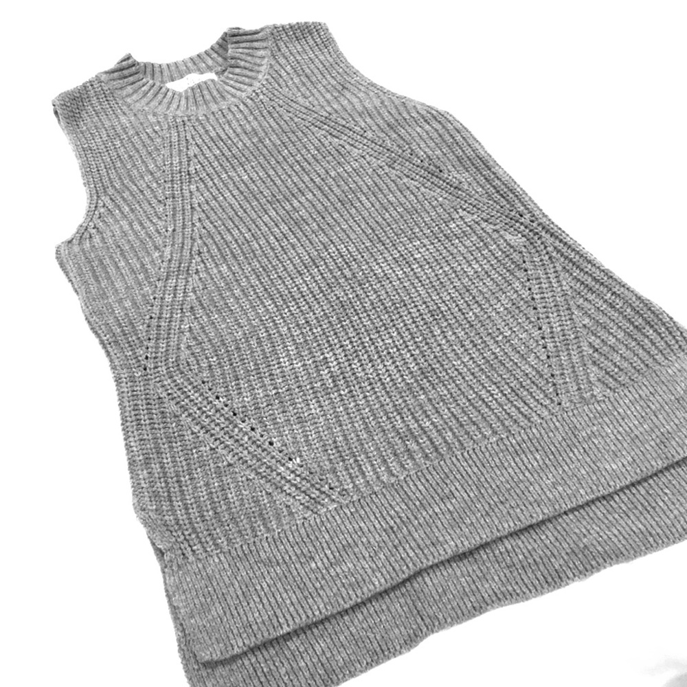 Charcoal grey sleeveless sweater
